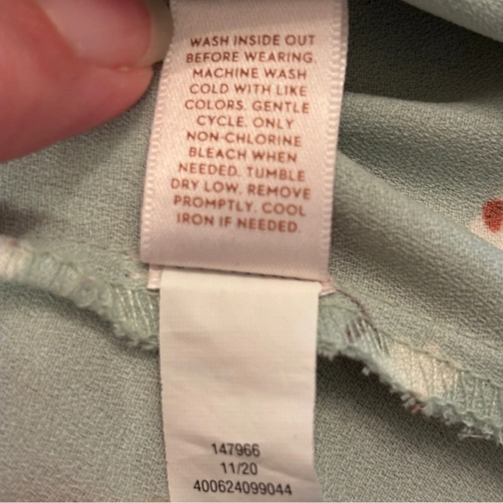 LC Lauren Conrad Sage Green Floral Wrap Midi Dress M1 - Picture 5 of 9